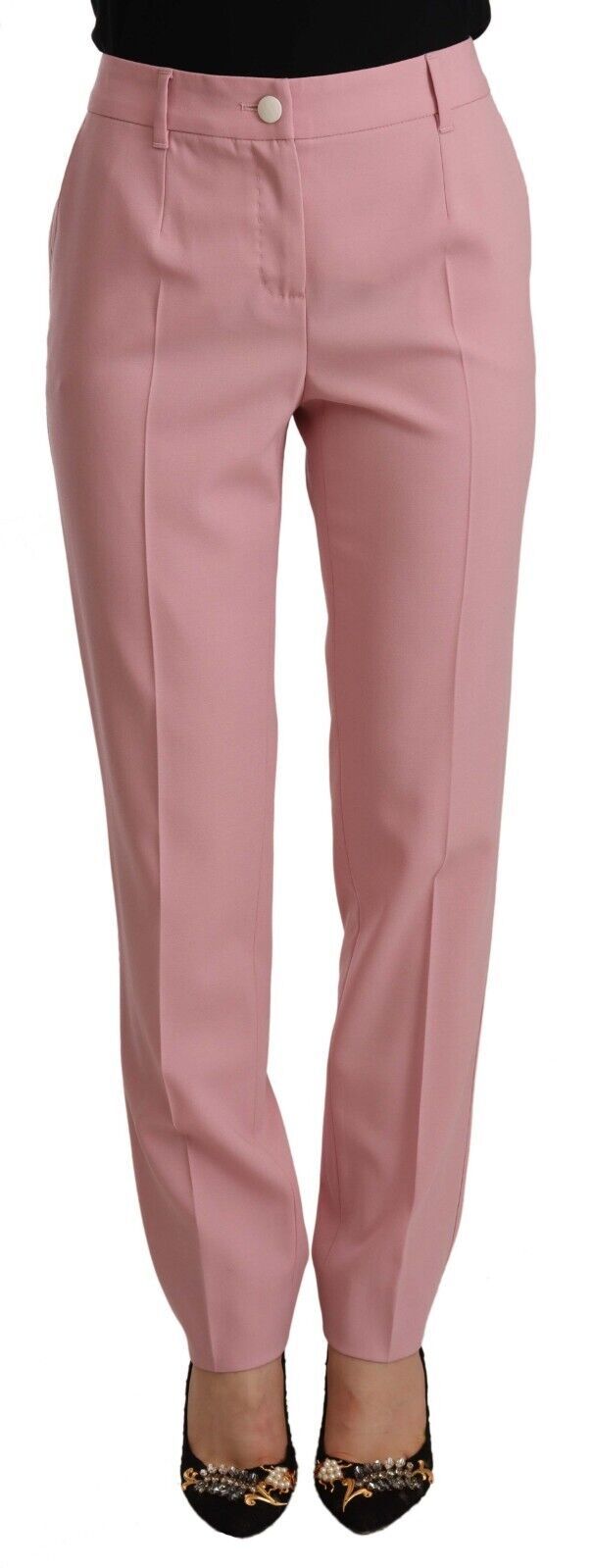 Dolce &amp; Gabbana Elegant pink high waist pants