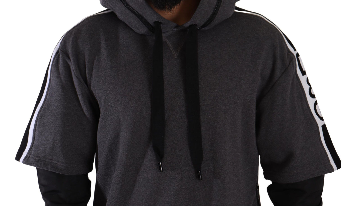 Dolce & Gabbana Grau Schwarz Baumwolle mit Kapuze #DGMILLENNIALS Pullover
