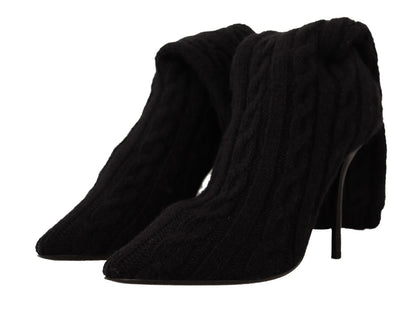 Dolce & Gabbana Schwarze Stretch-Socken Kniestrümpfe Schuhe