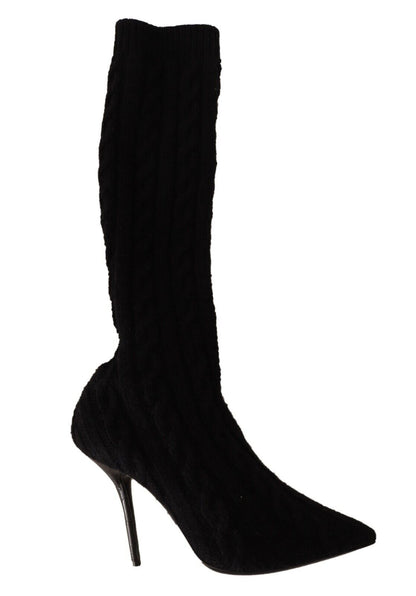 Dolce & Gabbana Schwarze Stretch-Socken Kniestrümpfe Schuhe