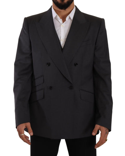 Dolce & Gabbana Grauer zweireihiger SICILIA-Blazer (2 Teile)