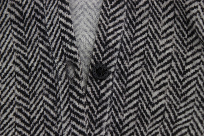 Dolce & Gabbana Schwarz-Weißes Wolltop Strickjacke Pullover