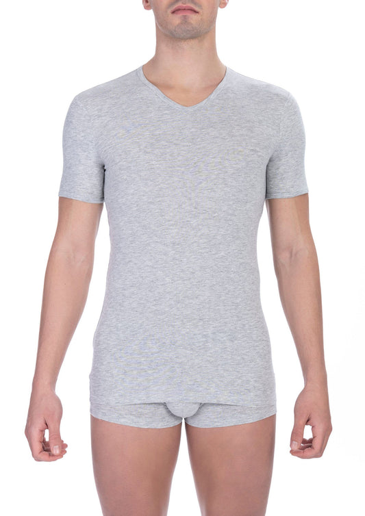 Bikkembergs Graues Baumwolle Männer T-Shirt