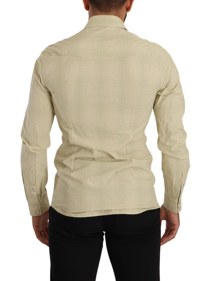 Dolce & Gabbana Gelbes SICILIA Hemd aus Baumwolle Casual Slim Fit