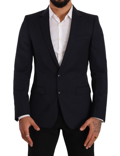 Dolce & Gabbana Dunkelblauer einreihiger Mantel MARTINI Blazer