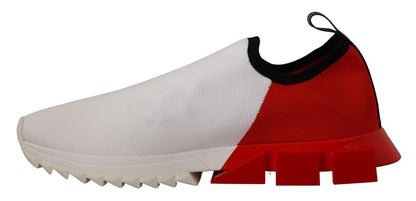 Dolce & Gabbana Weiß Rot Sorrento Sandalen Turnschuhe