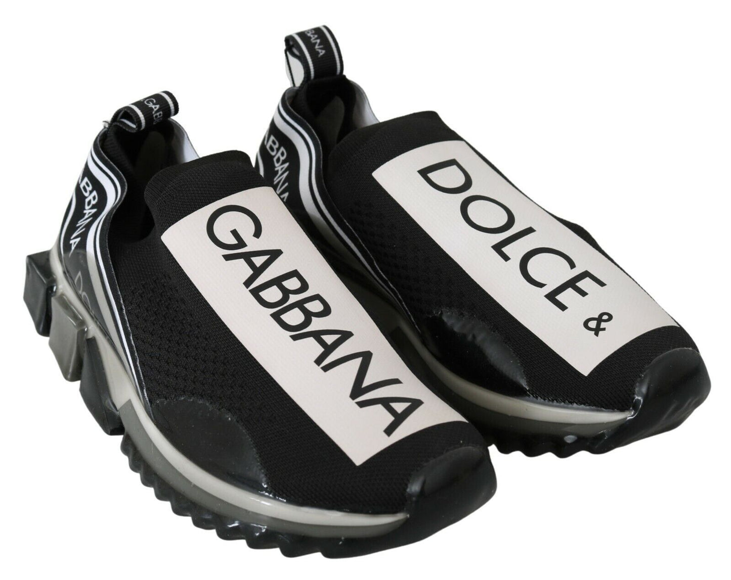 Dolce & Gabbana Schwarz Weiß SORRENTO Sport Stretch Sneakers