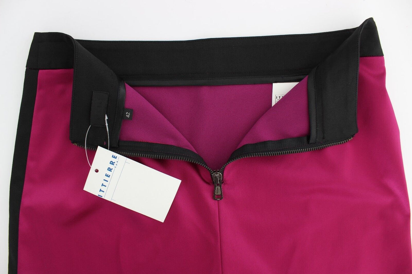 Dolce & Gabbana Rosa Schwarz über den Knien Baumwoll-Stretchrock
