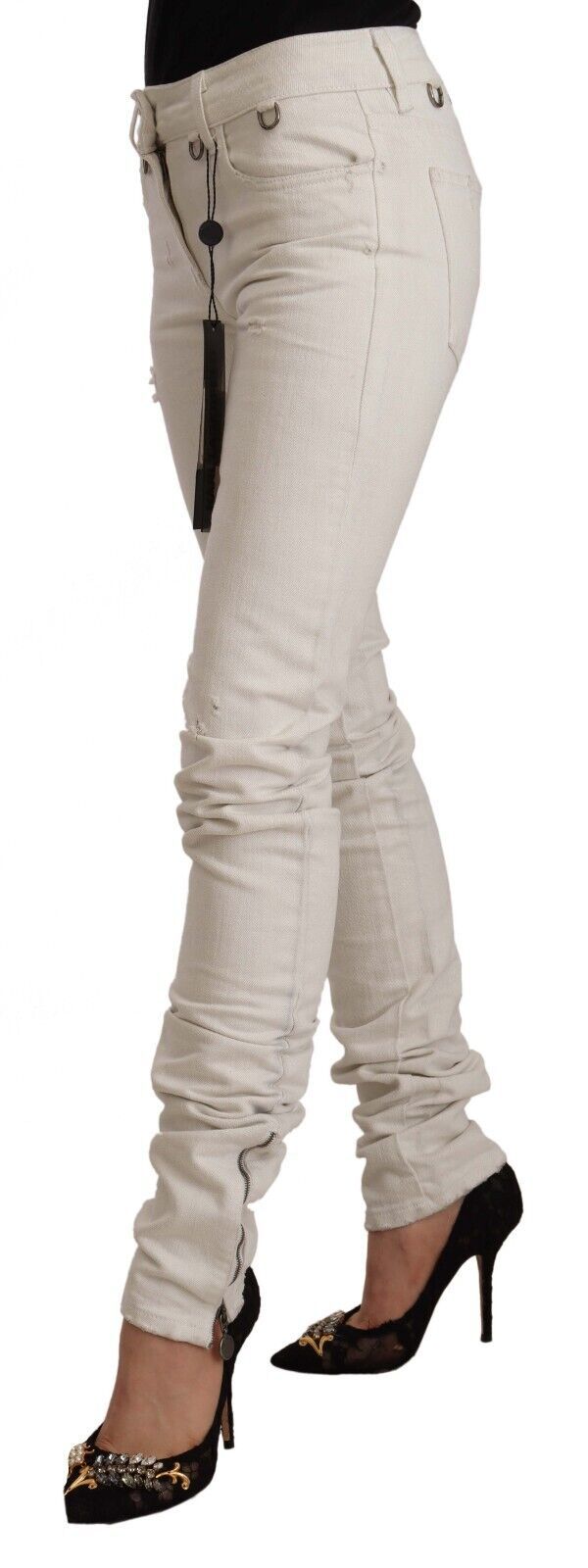 Karl Lagerfeld Chic white slim fit jeans with mid waist