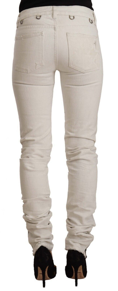 Karl Lagerfeld Chic white slim fit jeans with mid waist