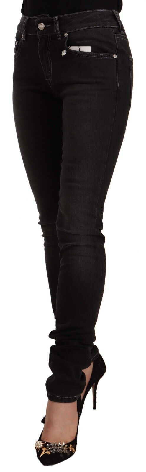 GF Ferre Chic slim fit jeans, black, washed