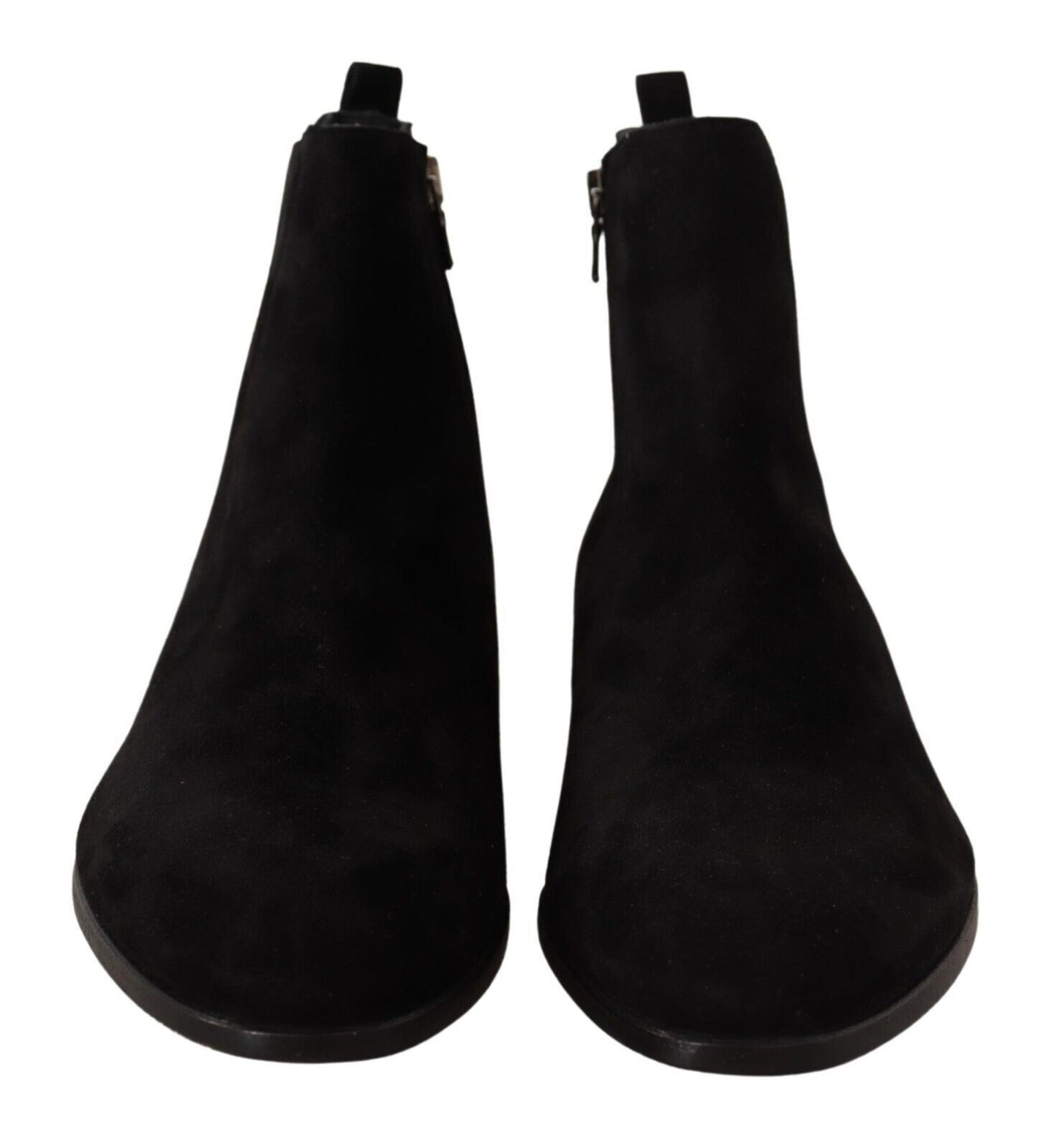 Dolce & Gabbana Schwarz Wildleder Leder Chelsea Herren Stiefel Schuhe