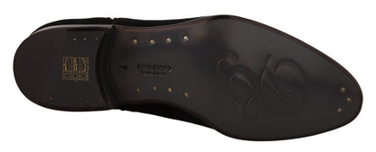 Dolce & Gabbana Schwarz Wildleder Leder Chelsea Herren Stiefel Schuhe