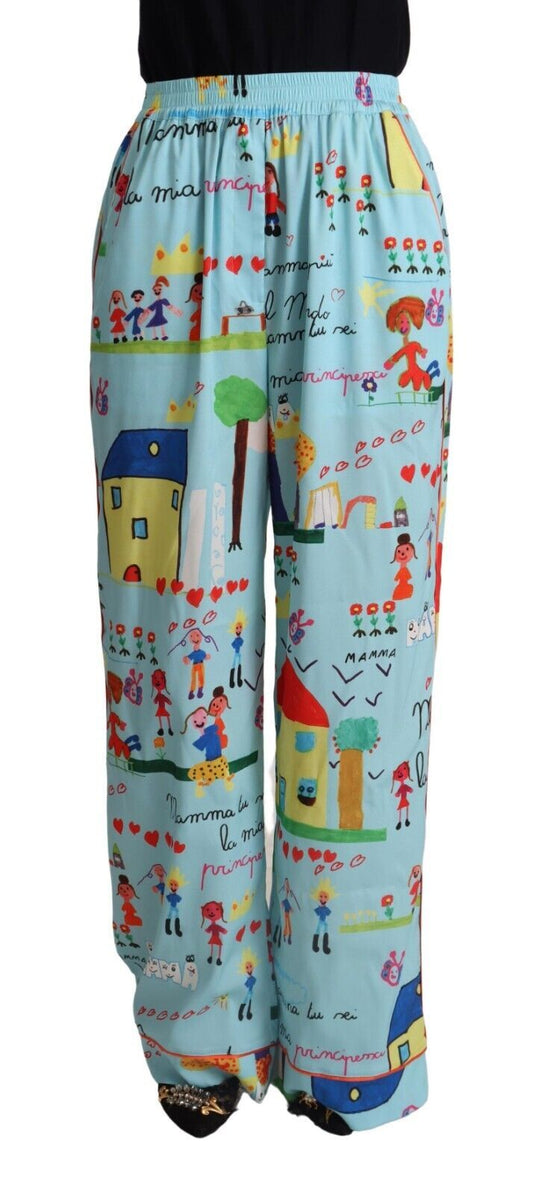 Dolce &amp; Gabbana Elegant printed wide leg trousers