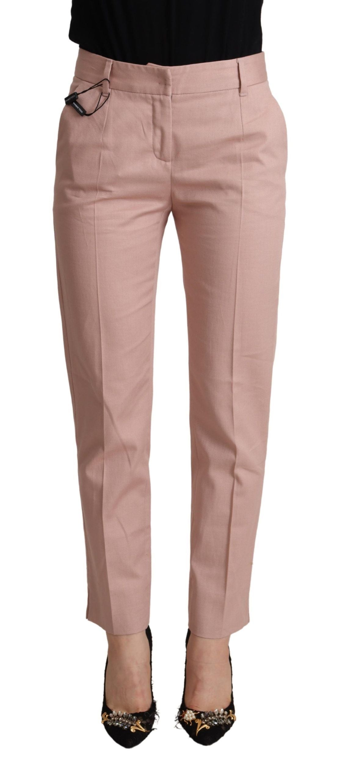 Dolce &amp; Gabbana Elegant pink tapered pants for sophisticated style