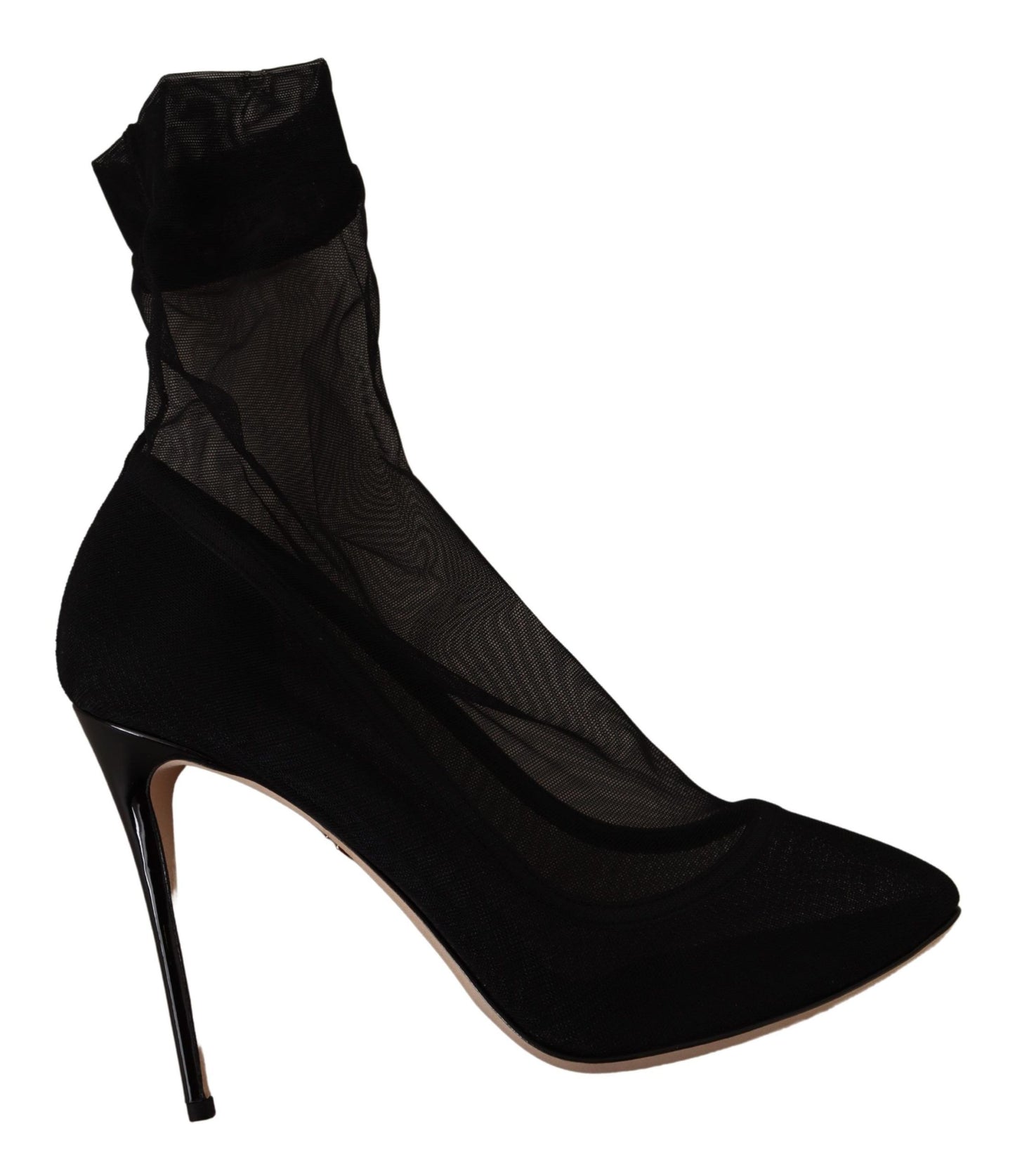Dolce & Gabbana Schwarz Stretch Tüll Stretch Stiefel Schuhe
