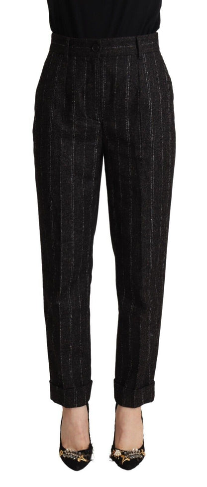 Dolce &amp; Gabbana Elegant high-waisted striped tapered pants