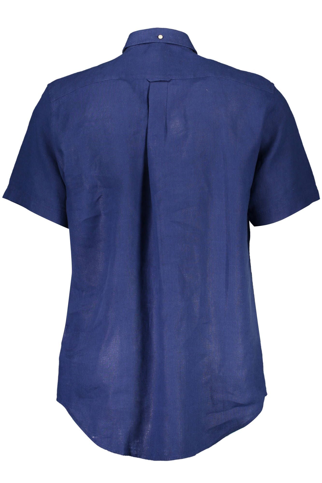 Gant Elegant blue linen shirt with button placket