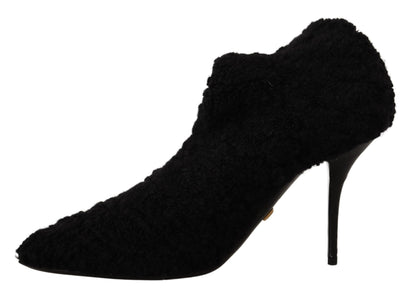 Dolce & Gabbana Schwarz Stiletto Heels Mid Calf Frauen Stiefel