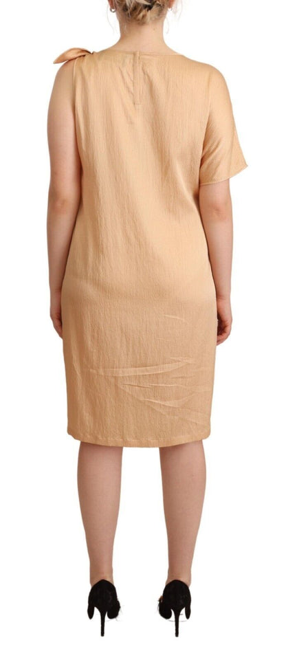 Moschino Beige Einärmeliges knielanges Etuikleid
