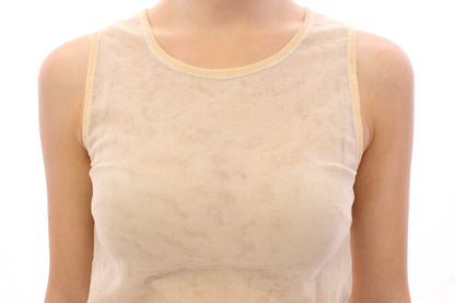 Dolce & Gabbana Beige ärmelloses Baumwolltop Tank Bluse