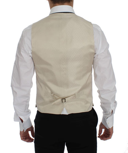 Dolce & Gabbana Beige gepunkteter Seidenblazer 2 Stück