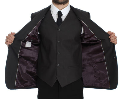 Dolce & Gabbana Grauer Slim Fit Leinenblazer