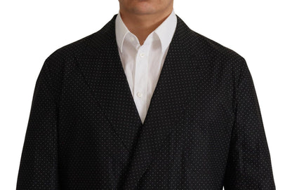 Dolce & Gabbana Schwarz gepunktete Blazerjacke aus Baumwolle