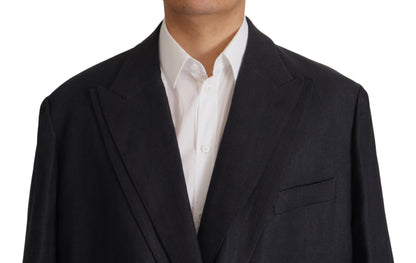 Dolce & Gabbana Blaue Leinen Blazer Jacke für Herren