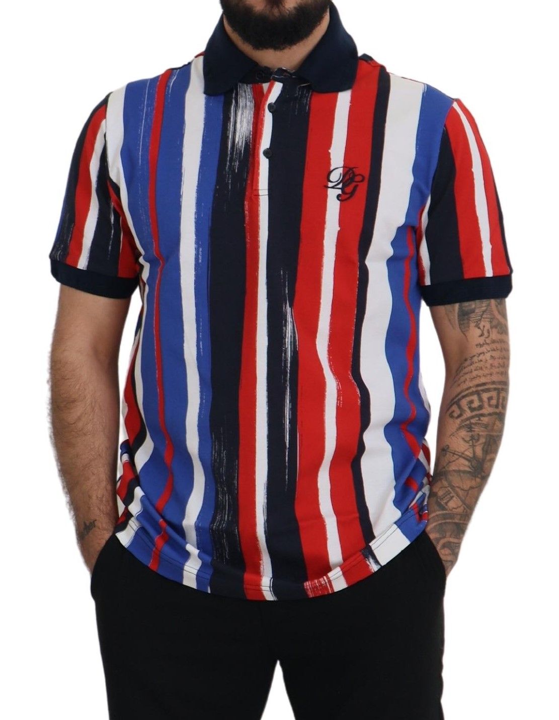 Dolce & Gabbana Mehrfarbiges Baumwoll-Polo-T-Shirt