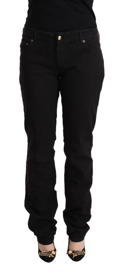 Just Cavalli Mid Waist Slim Fit Jeans in Black