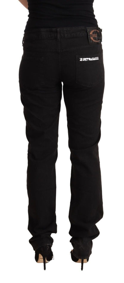 Just Cavalli Mid Waist Slim Fit Jeans in Black