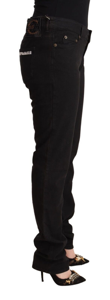 Just Cavalli Mid Waist Slim Fit Jeans in Black