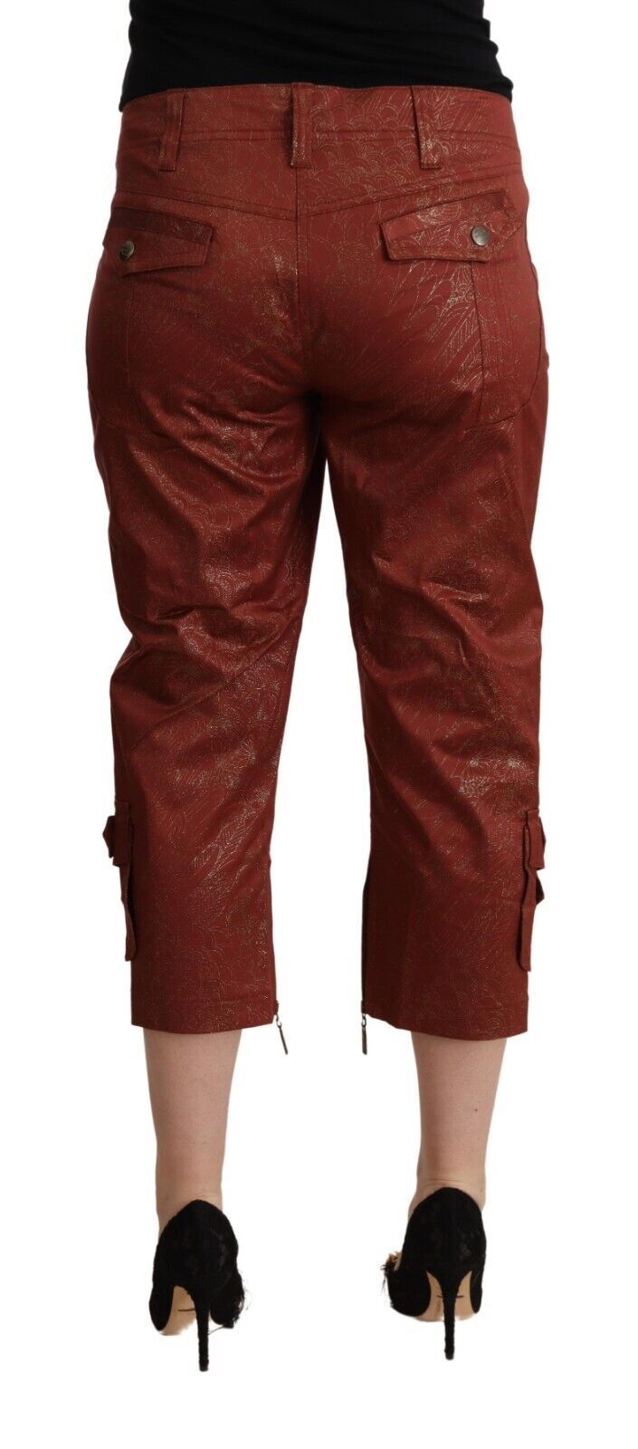 Just Cavalli Chic brown cotton cropped trousers