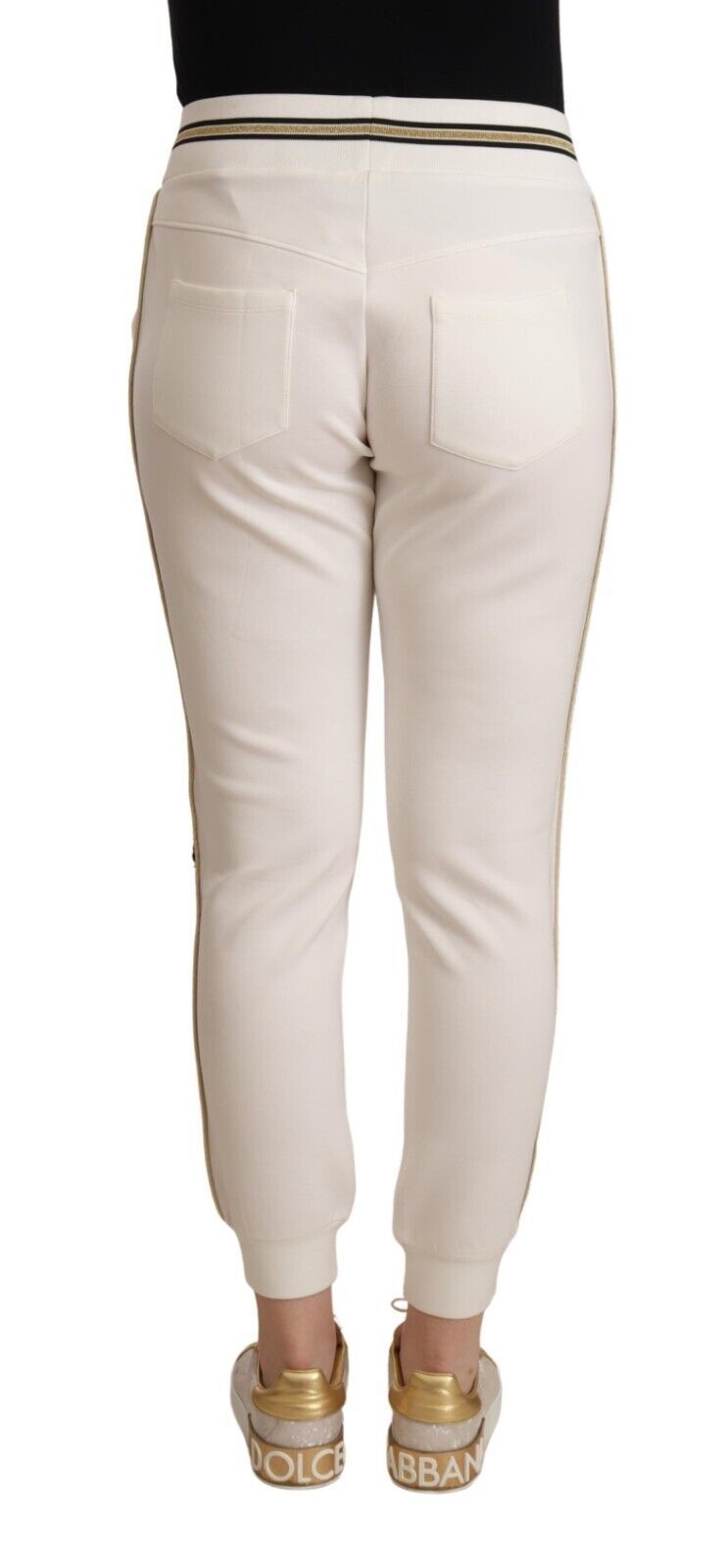 Patrizia Pepe Chic white mid-waist sweatpants