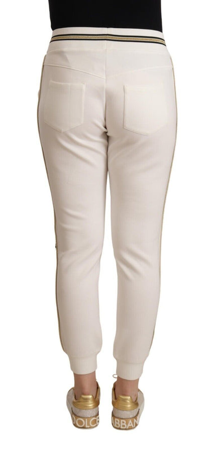 Patrizia Pepe Chic white mid-waist sweatpants