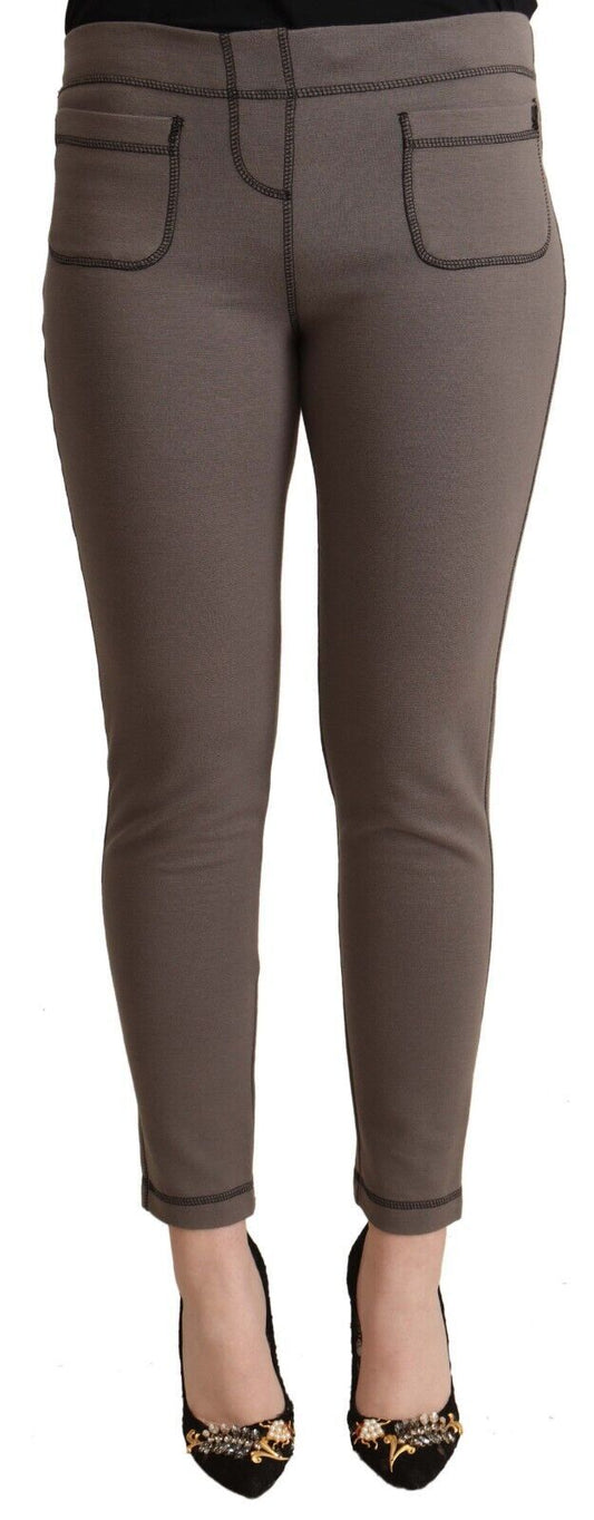 John Galliano Chic grey skinny pants with a mid-waist for sophisticated style