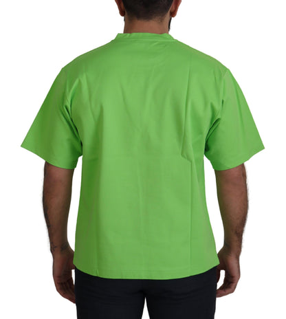 Dolce & Gabbana Grünes Baumwoll-T-Shirt DG CHANNEL Top