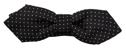 Dolce & Gabbana Schwarz Weiß Polka Dot Verstellbare Hals Papillon Fliege