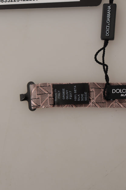 Dolce & Gabbana Graue Fantasie Druck verstellbare Hals Papillon Fliege