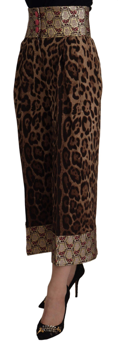 Dolce &amp; Gabbana High-waisted leopard jacquard trousers