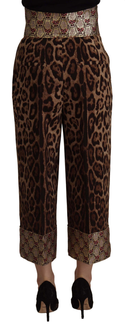 Dolce &amp; Gabbana High-waisted leopard jacquard trousers