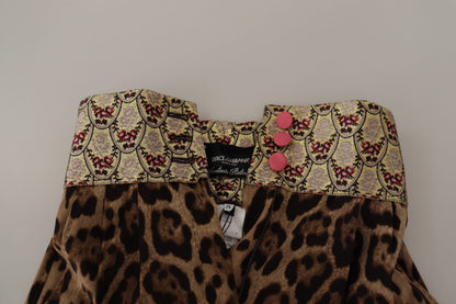 Dolce &amp; Gabbana High-waisted leopard jacquard trousers