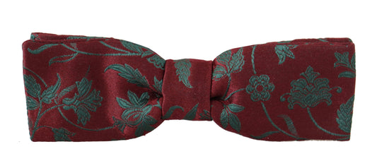 Dolce & Gabbana Maroon Muster Einstellbare Hals Papillon Fliege