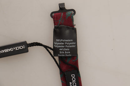 Dolce & Gabbana Maroon Muster Einstellbare Hals Papillon Fliege