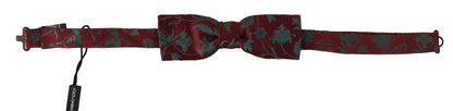 Dolce & Gabbana Maroon Muster Einstellbare Hals Papillon Fliege
