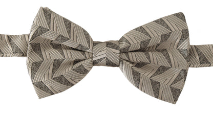 Dolce & Gabbana Graue 100% Seide Verstellbare Hals Papillon Fliege