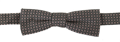 Dolce & Gabbana Schwarz Weiß Blumenmuster Seidenhalskrawatte Papillon