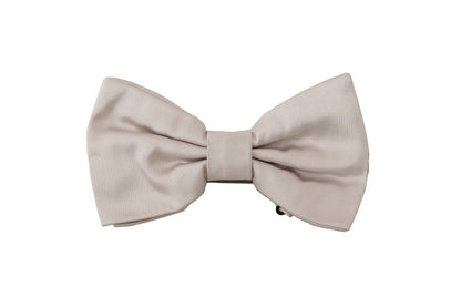 Dolce & Gabbana Grau 100% Seide Verstellbare Hals Papillon Krawatte
