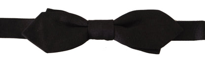 Dolce & Gabbana Schwarze solide 100% Seide Einstellbare Hals Papillon Krawatte